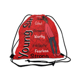 Young Sir Red and Black Outdoor Drawstring Bag