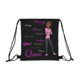 Queen Pink and Black Outdoor Drawstring Bag