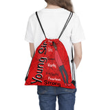 Young Sir Red and Black Outdoor Drawstring Bag