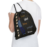 Young Sir Black and Gold Outdoor Drawstring Bag