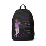 Queen Black and Purple Unisex Fabric Backpack