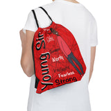 Young Sir Red and Black Outdoor Drawstring Bag