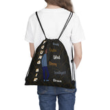 Young Sir Black and Gold Outdoor Drawstring Bag