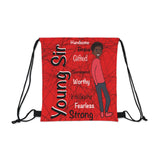 Young Sir Red and Black Outdoor Drawstring Bag