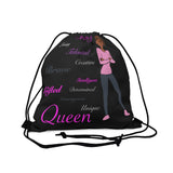 Queen Pink and Black Outdoor Drawstring Bag