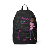 Young Queen Black and Pink Unisex Fabric Backpack