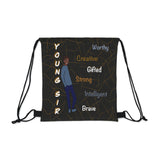 Young Sir Black and Gold Outdoor Drawstring Bag