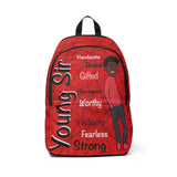 Young Sir Red Unisex Fabric Backpack