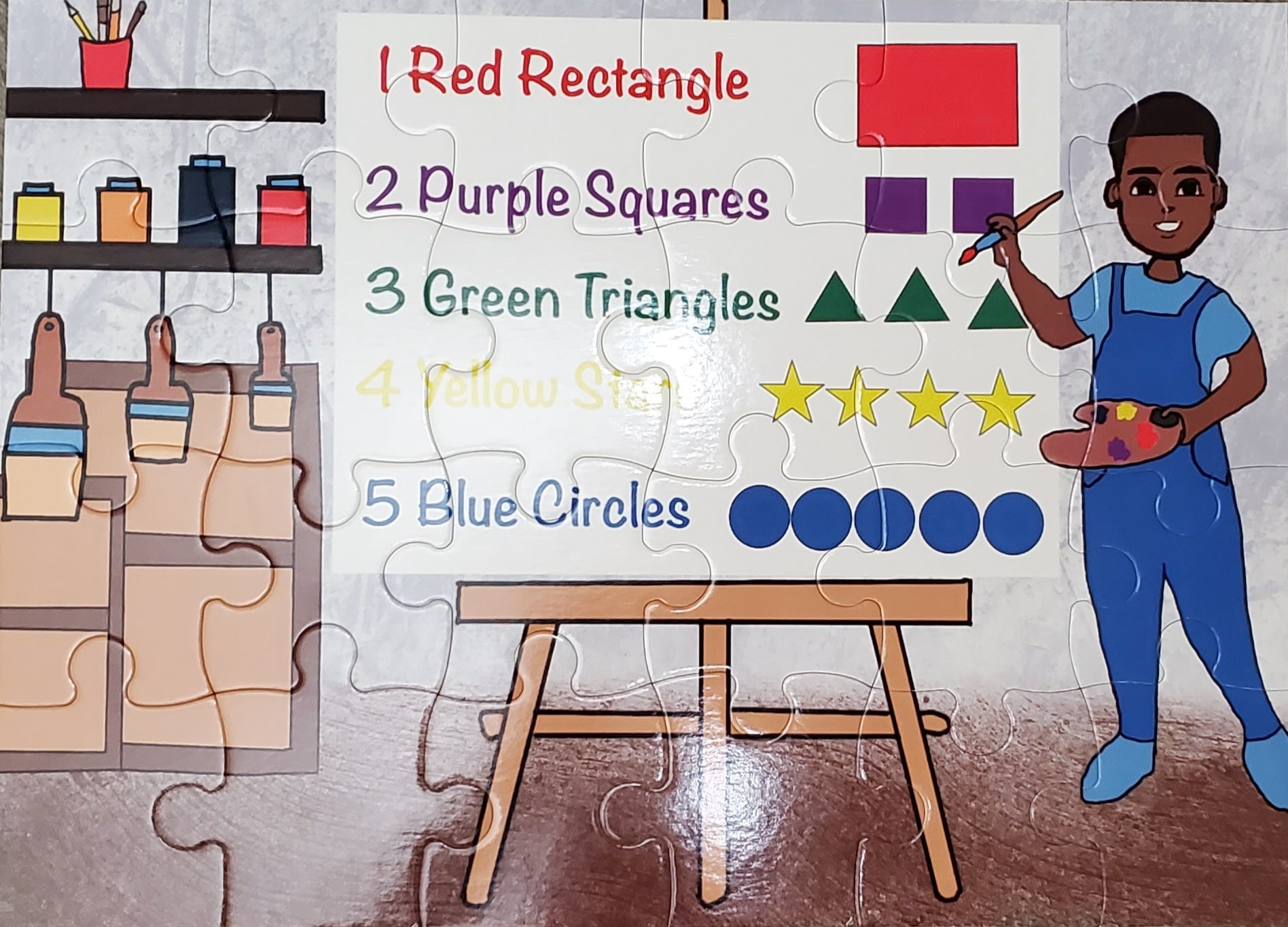 Color, Shapes & Numbers (boy) 24 piece puzzle